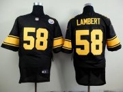 Wholesale Cheap Nike Steelers #58 Jack Lambert Black(Gold No.) Men's Stitched NFL Elite Jersey