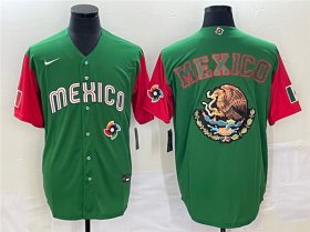 Wholesale Cheap Men\'s Mexico Baseball 2023 Green Team Big Logo World Baseball Classic Stitched Jersey1
