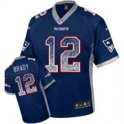 Wholesale Cheap Nike Patriots #12 Tom Brady Navy Blue Team Color Men's Stitched NFL Elite Drift Fashion Jersey