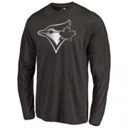 Wholesale Cheap Toronto Blue Jays Platinum Collection Long Sleeve Tri-Blend T-Shirt Black