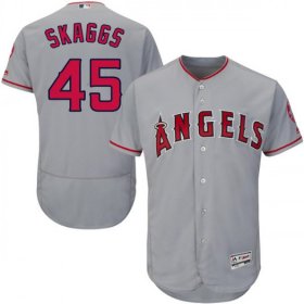 Wholesale Cheap Angels of Anaheim #45 Tyler Skaggs Grey Flexbase Authentic Collection Stitched MLB Jersey
