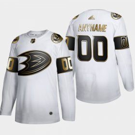 Wholesale Cheap Anaheim Ducks Custom Men\'s Adidas White Golden Edition Limited Stitched NHL Jersey