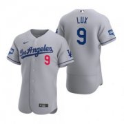 Wholesale Cheap Los Angeles Dodgers #9 Gavin Lux Gray 2020 World Series Champions Road Jersey