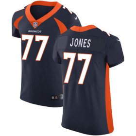 Wholesale Cheap Nike Broncos #77 Sam Jones Navy Blue Alternate Men\'s Stitched NFL Vapor Untouchable Elite Jersey