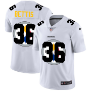 Wholesale Cheap Pittsburgh Steelers #36 Jerome Bettis White Men's Nike Team Logo Dual Overlap Limited NFL Jersey