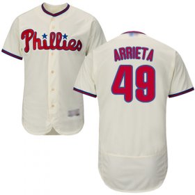 Wholesale Cheap Phillies #49 Jake Arrieta Cream Flexbase Authentic Collection Stitched MLB Jersey