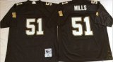 Wholesale Cheap Mitchell And Ness Saints #51 Sam Mills Black Throwback Stitched NFL Jersey