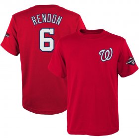 Wholesale Cheap Washington Nationals #6 Anthony Rendon Majestic Youth 2019 World Series Champions Name & Number T-Shirt Red