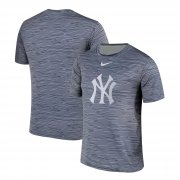 Wholesale Cheap Nike New York Yankees Gray Black Striped Logo Performance T-Shirt