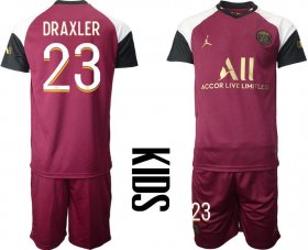 Wholesale Cheap Youth 2020-2021 club Paris St German away 23 red Soccer Jerseys