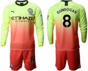 Wholesale Cheap Manchester City #8 Gundogan Third Long Sleeves Soccer Club Jersey