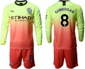 Wholesale Cheap Manchester City #8 Gundogan Third Long Sleeves Soccer Club Jersey