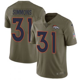Wholesale Cheap Nike Broncos #31 Justin Simmons Olive Youth Stitched NFL Limited 2017 Salute to Service Jersey