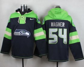 Wholesale Cheap Nike Seahawks #54 Bobby Wagner Steel Blue Player Pullover NFL Hoodie