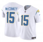 Cheap Men's Los Angeles Chargers #15 Ladd McConkey White 2024 F.U.S.E Draft Vapor Limited Football Stitched Jersey