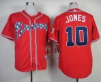 Wholesale Cheap Braves #10 Chipper Jones Red Stitched MLB Jersey