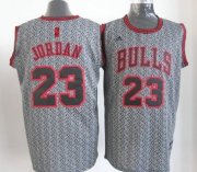 Wholesale Cheap Chicago Bulls #23 Michael Jordan Gray Static Fashion Jersey