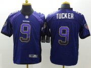 Wholesale Cheap Nike Ravens #9 Justin Tucker Purple Team Color Men's Stitched NFL Elite Drift Fashion Jersey
