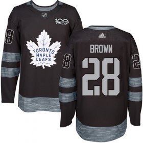 Wholesale Cheap Adidas Maple Leafs #28 Connor Brown Black 1917-2017 100th Anniversary Stitched NHL Jersey