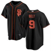Wholesale Cheap Men's San Francisco Giants #9 Brandon Belt Black Alternate Jersey