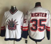 Wholesale Cheap Rangers #35 Mike Richter White CCM Statue of Liberty Stitched NHL Jersey