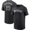 Wholesale Cheap Colorado Rockies #19 Charlie Blackmon Nike Name & Number T-Shirt Black