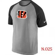 Wholesale Cheap Nike Cincinnati Bengals Ash Tri Big Play Raglan NFL T-Shirt Grey/Black