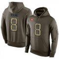Wholesale Cheap NFL Men's Nike San Francisco 49ers #8 Steve Young Stitched Green Olive Salute To Service KO Performance Hoodie