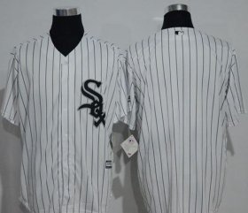 Wholesale Cheap White Sox Blank White(Black Strip) New Cool Base Stitched MLB Jersey