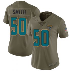 Wholesale Cheap Nike Jaguars #50 Telvin Smith Olive Women\'s Stitched NFL Limited 2017 Salute to Service Jersey