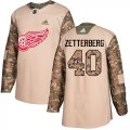 Wholesale Cheap Adidas Red Wings #40 Henrik Zetterberg Camo Authentic 2017 Veterans Day Stitched Youth NHL Jersey