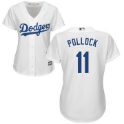 Wholesale Cheap Dodgers #11 A.J. Pollock White Women's Cool Base Stitched MLB Jersey