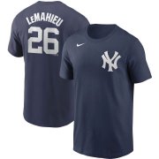 Wholesale Cheap New York Yankees #26 DJ LeMahieu Nike Name & Number T-Shirt Navy