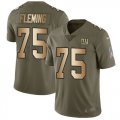 Wholesale Cheap Nike Giants #75 Cameron Fleming Olive/Gold Men's Stitched NFL Limited 2017 Salute To Service Jersey