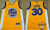 Wholesale Cheap Men's Golden State Warriors #30 Stephen Curry Yellow 2017 The NBA Finals Patch Jersey