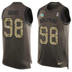 Wholesale Cheap Nike Dolphins #98 Raekwon Davis Green Men\'s Stitched NFL Limited Salute To Service Tank Top Jersey