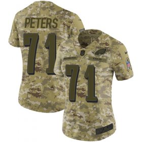 Wholesale Cheap Nike Eagles #71 Jason Peters Camo Women\'s Stitched NFL Limited 2018 Salute to Service Jersey