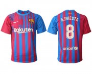 Wholesale Cheap Men 2021-2022 Club Barcelona home aaa version red 8 Nike Soccer Jerseys1