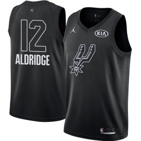Wholesale Cheap Nike Spurs #12 LaMarcus Aldridge Black NBA Jordan Swingman 2018 All-Star Game Jersey