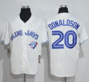 Wholesale Cheap Blue Jays #20 Josh Donaldson White Cooperstown Throwback Stitched MLB Jersey