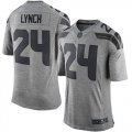 Wholesale Cheap Nike Seahawks #24 Marshawn Lynch Gray Men's Stitched NFL Limited Gridiron Gray Jersey