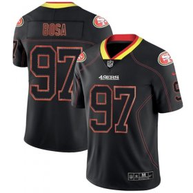 Wholesale Cheap Nike 49ers #97 Nick Bosa Lights Out Black Men\'s Stitched NFL Limited Rush Jersey