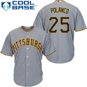 Wholesale Cheap Pirates #25 Gregory Polanco Grey Cool Base Stitched Youth MLB Jersey