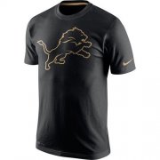 Wholesale Cheap Men's Detroit Lions Nike Black Championship Drive Gold Collection Performance T-Shirt