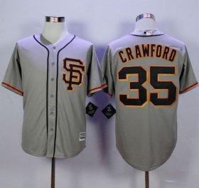 Wholesale Cheap Giants #35 Brandon Crawford Grey Road 2 New Cool Base Stitched MLB Jersey
