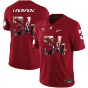 Wholesale Cheap Washington State Cougars 34 Jalen Thompson Red Fashion College Football Jersey