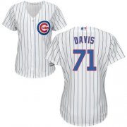 Wholesale Cheap Cubs #71 Wade Davis White(Blue Strip) Home Women's Stitched MLB Jersey