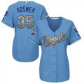 Wholesale Cheap Royals #35 Eric Hosmer Light Blue Women's 2015 World Series Champions Gold Program Cool Base Stitched MLB Jersey