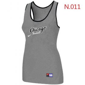 Wholesale Cheap Women\'s Nike Chicago White Sox Tri-Blend Racerback Stretch Tank Top Light Grey