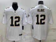 Wholesale Men's New Orleans Saints #12 Chris Olave White 2022 Vapor Untouchable Stitched NFL Nike Limited Jersey
